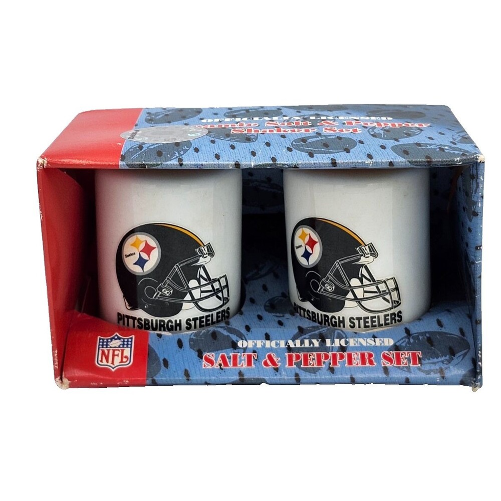 Pittsburgh Steelers Salt and Pepper Ceramic Shakers NFL 2.5" New in Box